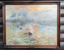 Buy Claude Monet 'after' Seascape Boats Sunrise Framed Original Painting Signed  • 137.50£