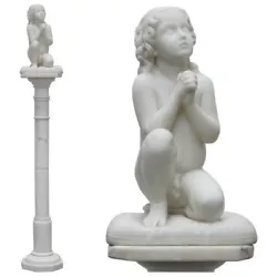 Buy Marble Statue After Luigi Pampaloni, Praying Kneeling Little Samuel • 10,000£