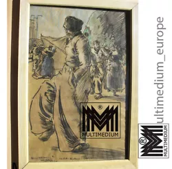 Buy Graphic Jan Willem Willly Sluiter Amersfoort 1873-1949 Pastel Chalk On Paper • 5,481.47£
