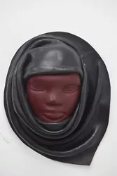 Buy Vintage Fabulous R.N. PIEL Black Leather Women's Face Wall Sculpture • 84.99£