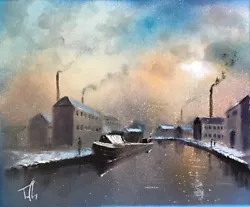 Buy Original Painting Pete Tuffrey Northern Art Canal Industrial Lowry Turner • 36£