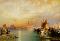 Buy Sunset, Venice Santa Maria And The Ducal Palace Print Art Painting Thomas Moran • 3.99£