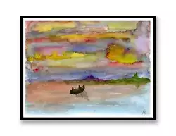 Buy Boat On The Water - Watercolour Abstract Painting Unique Gift (Print) ID : 7024 • 4.99£