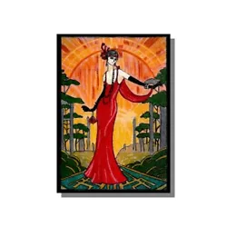 Buy ACEO Woman Red Dress Painting Art Deco Style Free Shipping USA & International • 4£