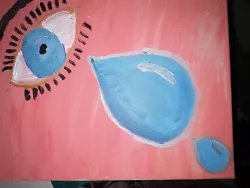 Buy Acrylic On Canvas.  Blue Eye And Teardrop • 20£