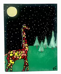 Buy Geometric Giraffe In Space Acrylic Painting • 62.02£