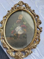 Buy Original Small Miniature Oil Still Life Flower Gilt Frame Signed Pierry  • 20£