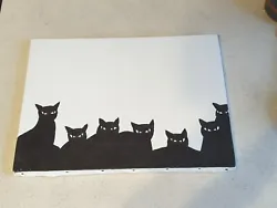 Buy Handpainted Cat Painting 40 Cmx 30cm Black And White Monochrome • 1.99£