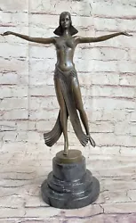 Buy Handcrafted Detailed Follies Dancer Nude Naked Erotic Bronze Sculpture Art NR • 283.68£