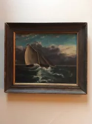 Buy Framed Antique Oil On Board Of A Marine Scene - M Bale • 34.99£