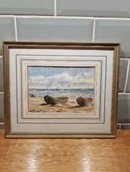 Buy Antique Seascape Boats On Beach Late 19th Century Watercolour Framed And Glazed • 14.99£