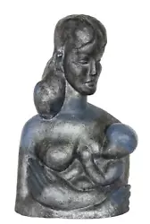 Buy Ruth Gutman, Mother And Child, Bronze Sculpture With Black And Blue Patina, Sign • 2,403.90£