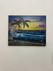 Buy Seascape Oil Painting Original Art Bob Ross Style “Island Paradise ” 16x20in • 189£