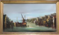 Buy Don Smith. Large 20th C Oil On Canvas. Penzance Fishing Boats In Harbour • 176£