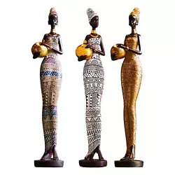 Buy African Figurine Artwork Women Figure Statue For TV Cabinet Desktop Bedroom • 17.74£