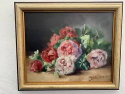 Buy 1907 Antique Oil Painting Impressionist Bouquet Of Flowers. • 75.56£