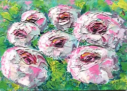 Buy Roses Oil Paintings. Flowers Oil Painting Original. Without Frame. 15х21 Cm • 26.98£