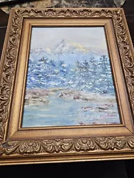 Buy Nadama Signed Textured Painting Snow Mountain Scene Framed 17  By 14  • 33.14£