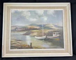 Buy Oil Acrylic On Board Painting Signed Gearing Newhaven Harbour Sussex Yacht Boat • 125£
