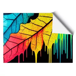 Buy Painted Rainbow Leaf Abstract Wall Art Print Framed Canvas Picture Poster Decor • 14.95£