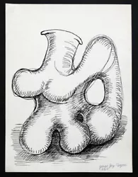 Buy 1960's Vintage ABSTRACT SURREALIST Ink Drawing MID-CENTURY MODERN Moore EAMES • 177.15£