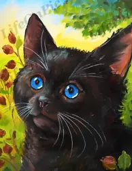 Buy Wall Art, Digital Image Picture Photo Wallpaper Background  Art Black Cat • 1.41£