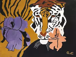 Buy Clyde Dyn-o-mite, Tiger And Flowers, Oil On Board, Signed L.r • 1,673.70£