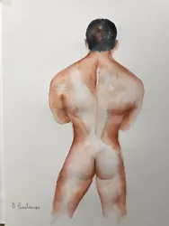 Buy WATERCOLOR PAINTING GAY MALE NUDE   Authenticity Certificate • 57.05£
