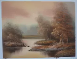 Buy Elegant River Scene, Oil Painting Using  Multi Colours On Quality Art Canvas. • 9£