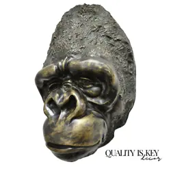 Buy Large Cast Bronze 20  Gorilla Head Wall Sculpture Statue Wildlife Collector (A) • 1,668.31£