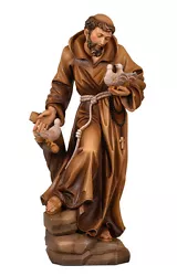 Buy Saint Francis Of Assisi Statue Wood Carved • 12,530.28£