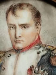 Buy Miniature Napoleon Bonaparte Signed Portrait, Wood Frame, Behind Glass Original • 90£
