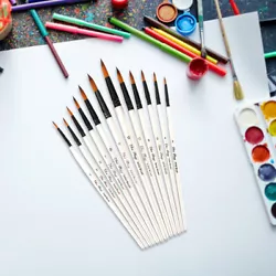 Buy 12pcs/set Drawing Pen Suit Nylon Hair Brush Pen Suit For Creating Illustrations • 5.75£