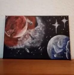 Buy Original Acrylic Space Painting On Canvas/ Size 8'' X 10'' X 0.5'' • 25£