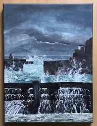 Buy Portreath Cornwall Storm - Acrylic Painting • 42£