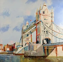 Buy London. Tower Bridge. City. Palette Knife Impasto Oil Painting. • 2,800£