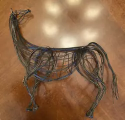 Buy Post Modern Horse Wire Sculpture Brown Bronze Color Wire 16  X 16  Saratoga • 82.69£