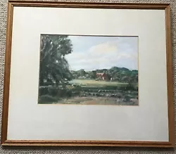 Buy Suffolk Artist Noel Dennes 1908- 1998 Framed  Farmhouse In Green Landscape • 14£