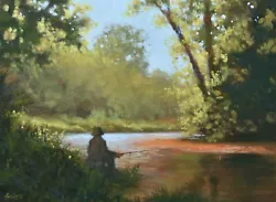 Buy John Silver Original Acrylic Painting River Fishing British Landscape Art • 159£