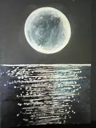 Buy Original Painting ACEO Art Card 2.5 X 3.5 Signed  Abstract Moon White Ink • 6.64£