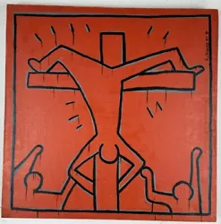 Buy Keith Haring (Handmade) Acrylic On Canvas Painting Signed & Stamped • 393.75£