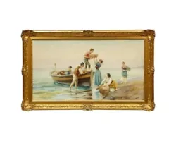 Buy Pietro Gabrini (Italian 1856-1926) An Extremely Fine Hand-Painted Watercolor • 4,724.97£