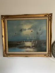 Buy Vintage Oil Painting Flying Ducks Landscape C Innes Ducks In Flight • 195£