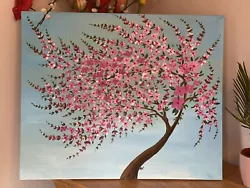 Buy Cherry Blossom Tree Painting, Spring Blossom Tree, Impasto Painting • 65£