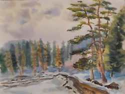 Buy Winter Forest Landscape Original Vintage Pastel Painting Ukrainian Artist Signed • 145.69£