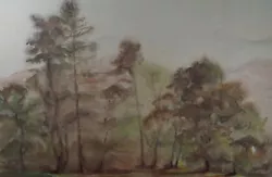 Buy Original Watercolour, 'Stand Of Trees', Circa 1970's Artist Unkno • 35£