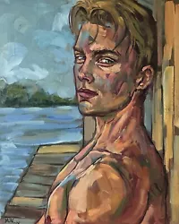 Buy Young Naked Man Oil Painting, Male Nude, Gay Erotic Art 45x55x1 Cm • 480£