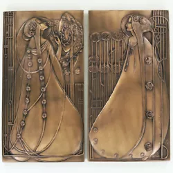 Buy Pair Of Charles Rennie Mackintosh Style Bronzed Finish Wall Plaques New & Boxed • 39.95£
