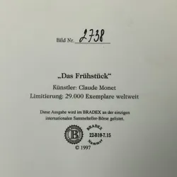Buy Das Fruhstuck Painting Claude Monet Framed Ceramic Has Serial No. Bradex Mancave • 23£