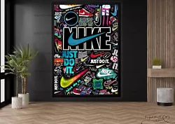 Buy Nike Logo Poster Black Art  Print Poster Wall Art A4 A3 • 5.99£